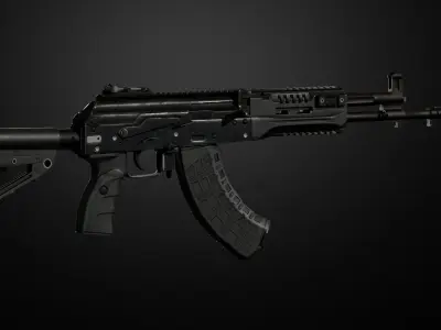 AK-15 Assault rifle Low-poly 3D model