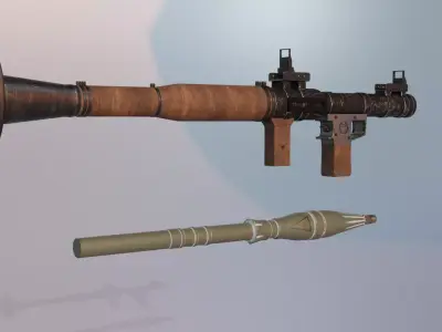 RPG-7 low-poly 3d model Low-poly 3D model
