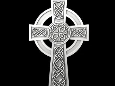 Celtic Cross pendant with and without gems Free 3D print model
