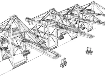 Harbour Cargo Crane 3D model