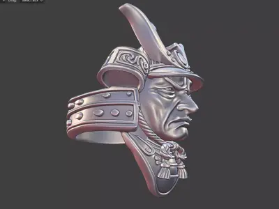 samurai warrior ring 3D print model