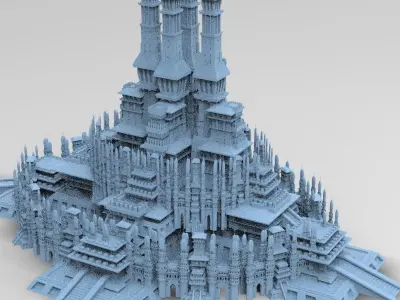 Ancient City Hyboria Tower City 3D model