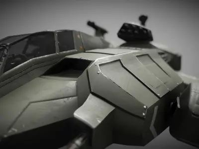Sci-fi Futuristic Heavy Assault Fighter Low-poly 3D model