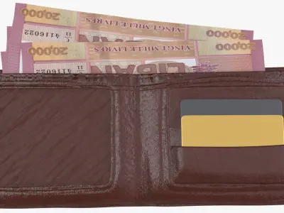 Lebanese 20000 Livres Wallet Money Purse 3D model