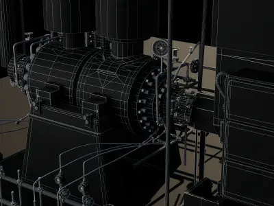 pump system Low-poly 3D model