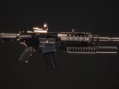 M4A1 Full Mod Low-poly 3D model