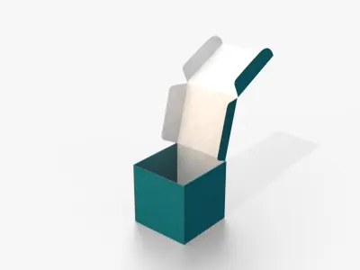 Mailer Boxes - Colored Cube and Flat Set 3D model
