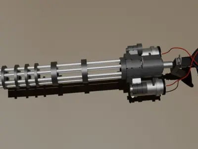 GATLING MACHINE GUN Low-poly 3D model