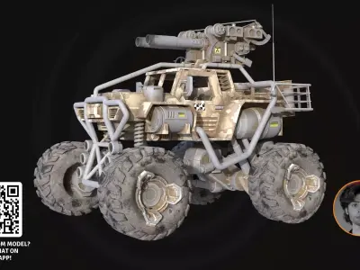 3D Model Professional ATV Combat Buggy - Tactical Monster Scout 3D model