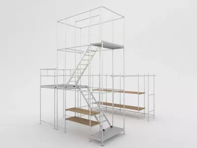 scaffold towers set 2 3D model