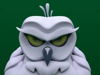Owl low poly bird 3D model