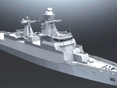 GERMAN  K-130 BRAUNSCHWEIG CLASS CORVETTE 3D PRINT READY  3D print model