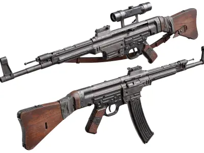 STG 44 SturmGewehr 44 Fully Assembled Low-poly 3D model