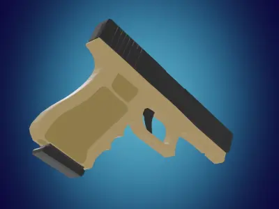 glock 17 gun low-poly game-ready model Low-poly 3D model
