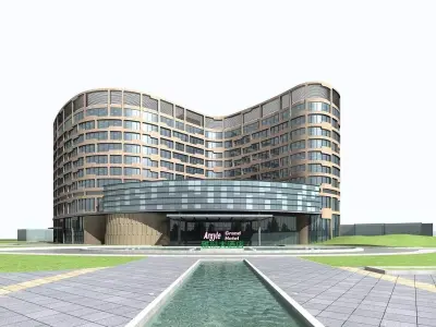 Hotel Building 3D model 44