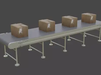 Industrial Conveyor Belt - Clean 3D model
