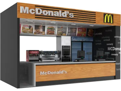 Fast Food McDonald's Counter 3D model