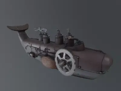 steampunk submarine Free 3D model