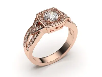  solitaire with ring sizes  8 part S49 3D print model