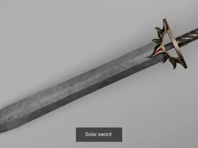 Solar sword and spear 3D Model Pack