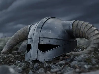 Legendary Skyrim Helmet Low-poly 3D model