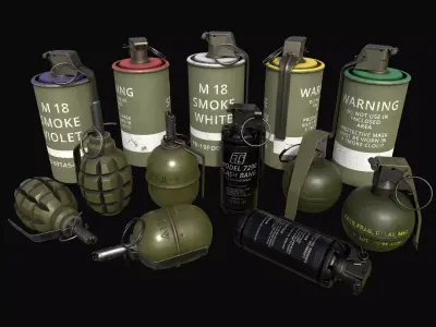 Hand Grenades Collection  3D Model Pack