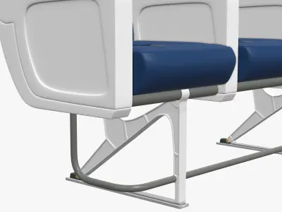 Airplane Chair V6 Low-poly 3D model