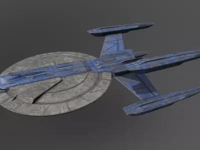 18spaceship star trek ship in flight 3D model