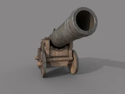 Medieval Cannon Low-poly 3D model buy