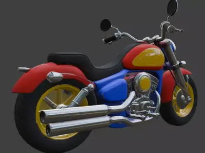 Cartoon Motorcycle 3D Model 3D model buy