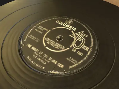 Retro Record Player Low-poly 3D model