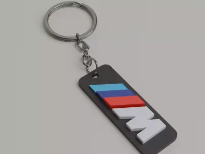 BMW M Logo Keychain STL 3D print model