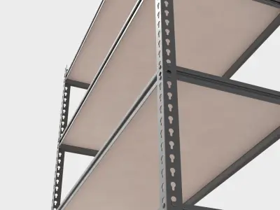 5 Tier Industrial Shelving Unit 3D model