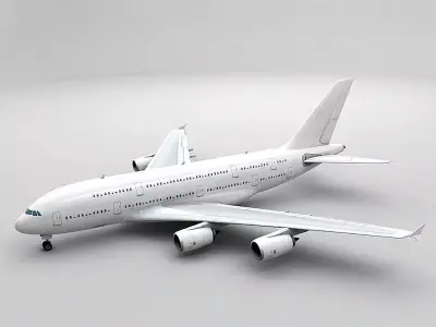 Airbus A380 Airliner - Generic White Low-poly 3D model