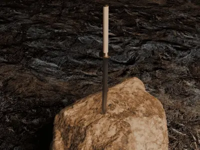 Curved Katana with a wrapped handle 3D model