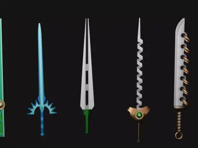 Anime swords Low-poly 3D model