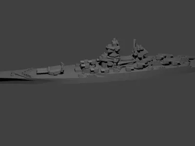 French Richelieu Class Battleship 3D print model