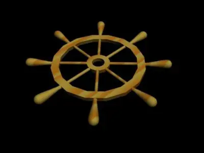 Anchor pirate map with and compass 3D model