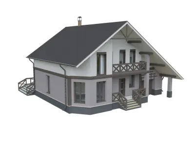 Cottage Houses- 12 Pack Low-poly part 2 3D model