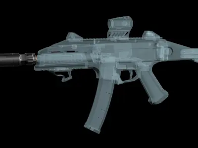 Silencer BANISH 45 ACP 9x19 mm Low-poly 3D model