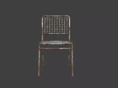 Simple Rusty Metal Chair Low-poly 3D model