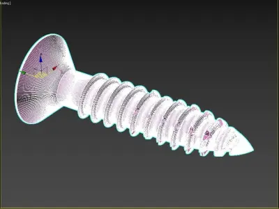 3D Screw  Metal Screw 4x20 Original Sizes Ready for 3D Print 3D print model