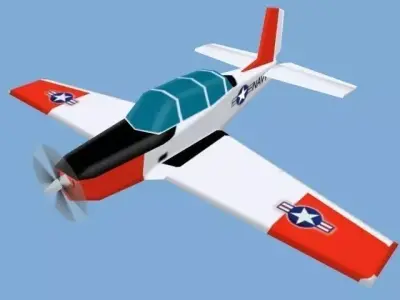 plane3 airplane flying in sky 3D model