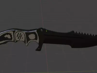 Hustman knife cs go Low-poly 3D model