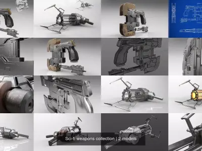 Sci-fi weapons collection 3D Model Pack purchase