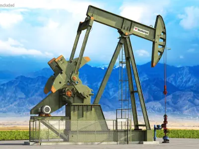 Oil Pump Jack 3D model buy
