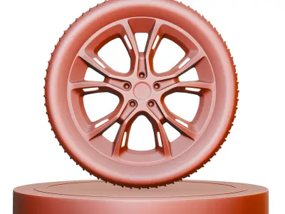 Realistic Wheel 3D Model 4K PBR Texture High Quality Game Ready Low-poly 3D model