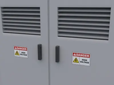 Electric Control Boxes Low-poly 3D model