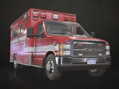 Ambulance Type 3 - V2 Low-poly 3D model