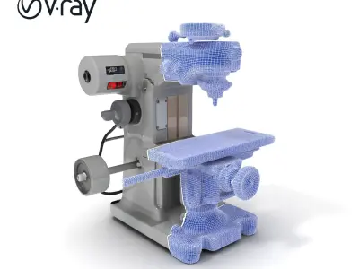 Industrial Drill Press Model Pack with Adjustable Features Low-poly 3D model